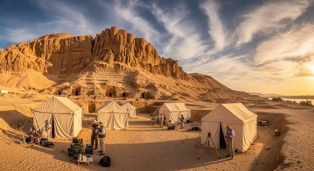 Archaeological exploration area surrounding the Thutmose II Tomb in Luxor