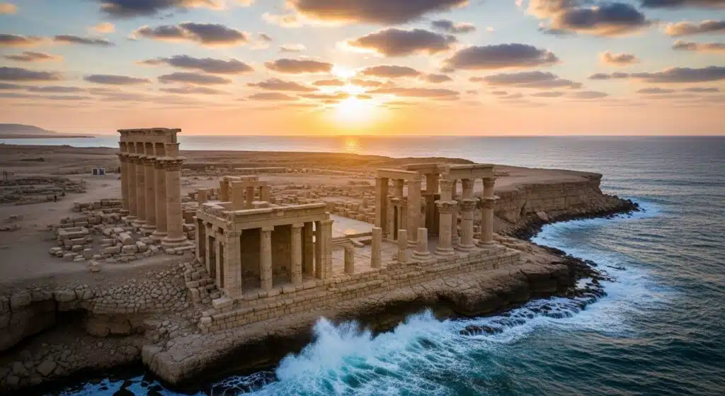 Cleopatra Sunken Port coastal site at Taposiris Magna Egypt