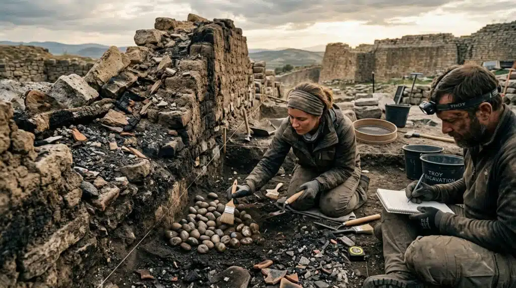Troy Sling Stones discovered during Troy excavation