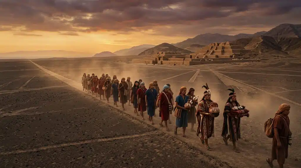 Nazca Lines Mystery pilgrims following sacred geoglyphs to Cahuachi Temple