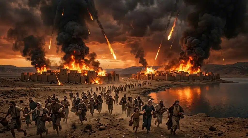 Sodom and Gomorrah History destruction by fire near the Dead Sea