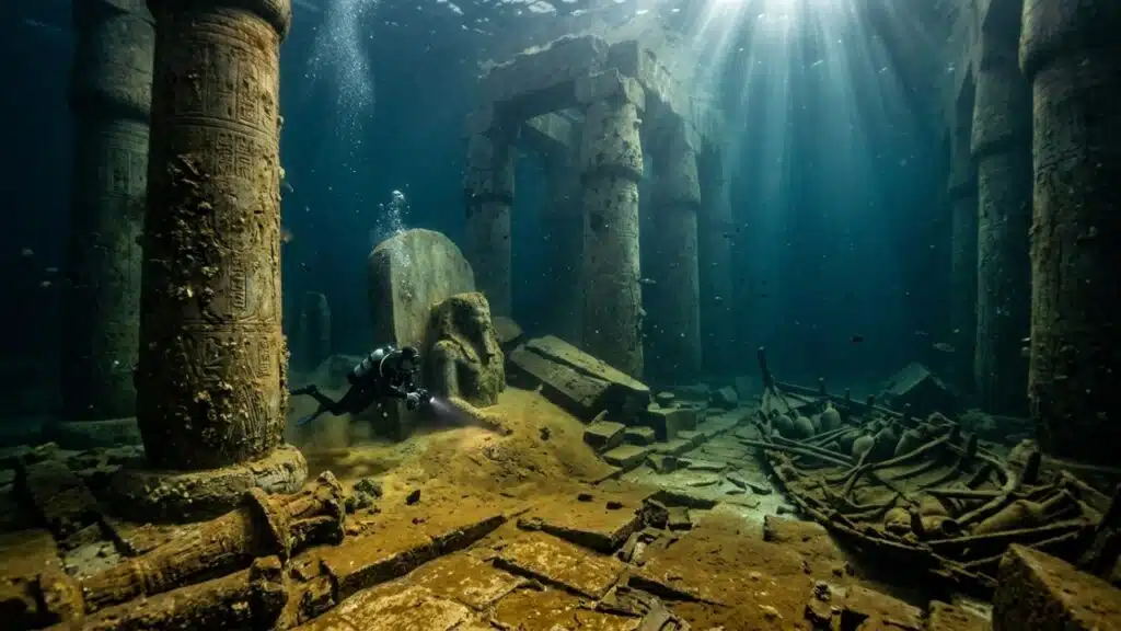 Sunken-city-of-Egypt-Thonis-Heracleion-underwater-ruins-beneath-the-Mediterranean