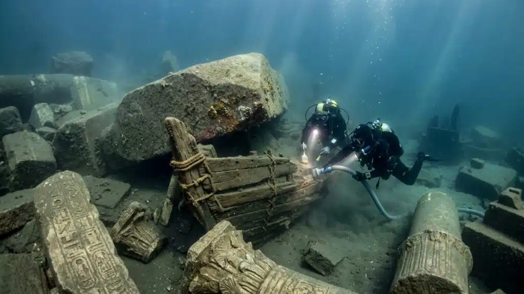 Sunken-city-of-Egypt-military-ship-buried-beneath-the-Temple-of-Amun-at-Heracleion